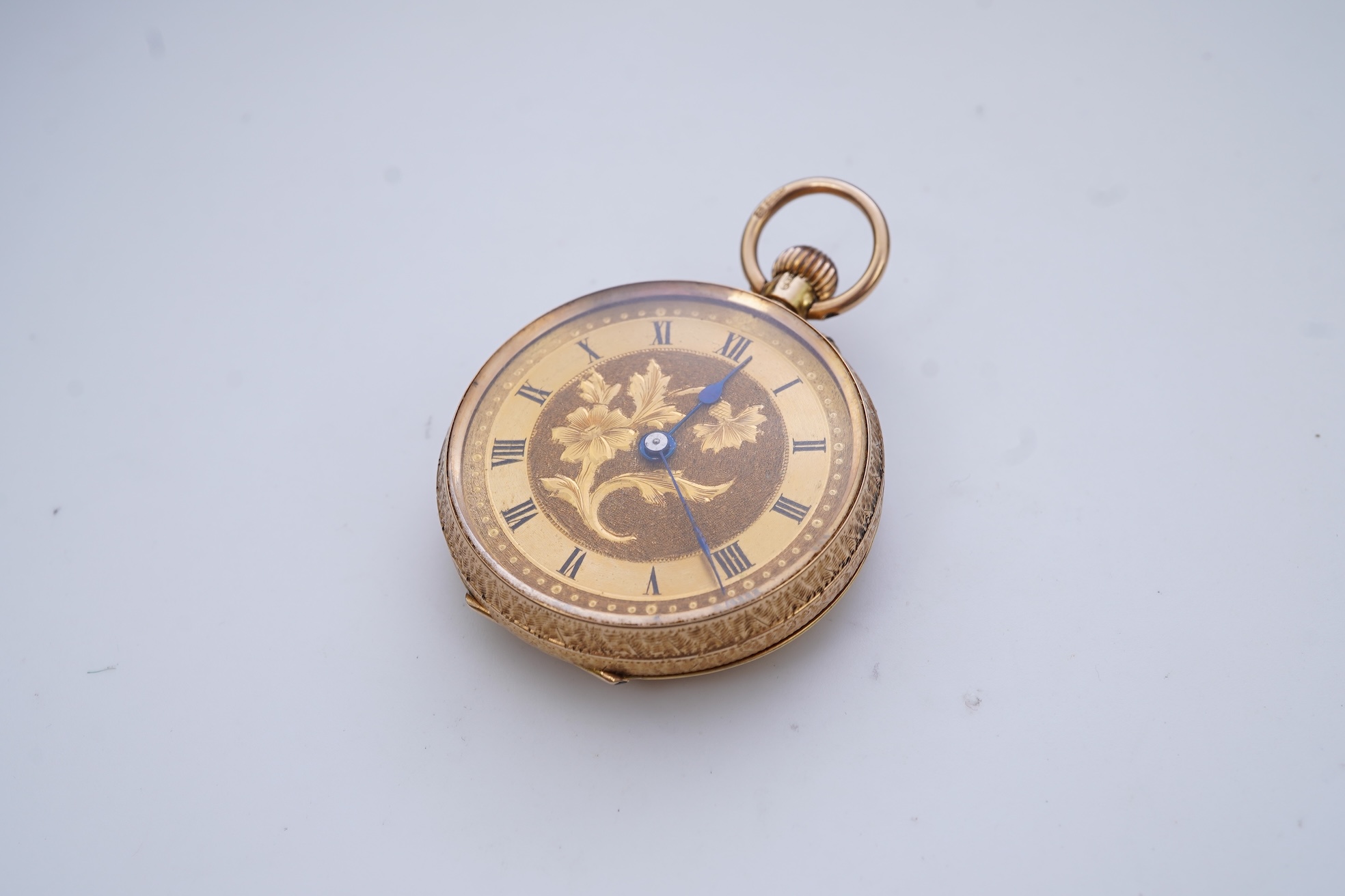 A 15ct gold open-faced pocket watch, circa 1912